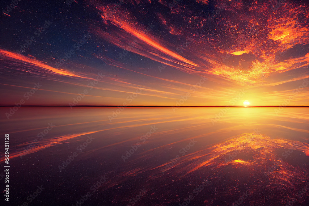 Wallpaper background of a beautiful sunset sunrise. Generative ai