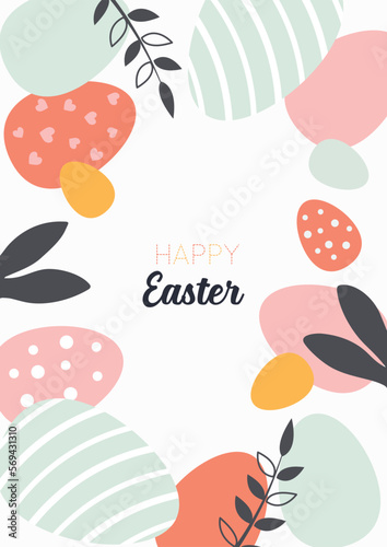 Rabbit Silhouette Happy Ester Poster