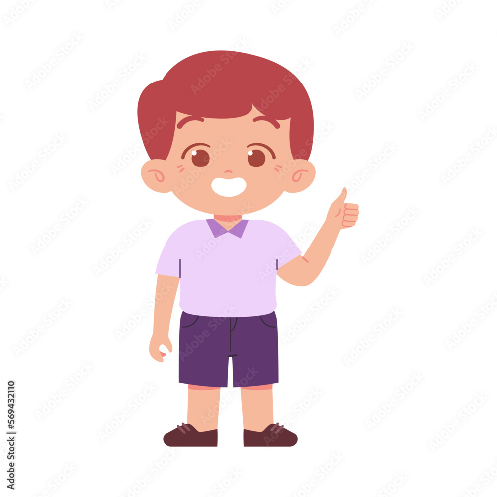 Little Boy character. Elementary School Kids Wearing Uniform Illustration