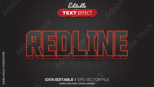 3D editable text effect red line theme