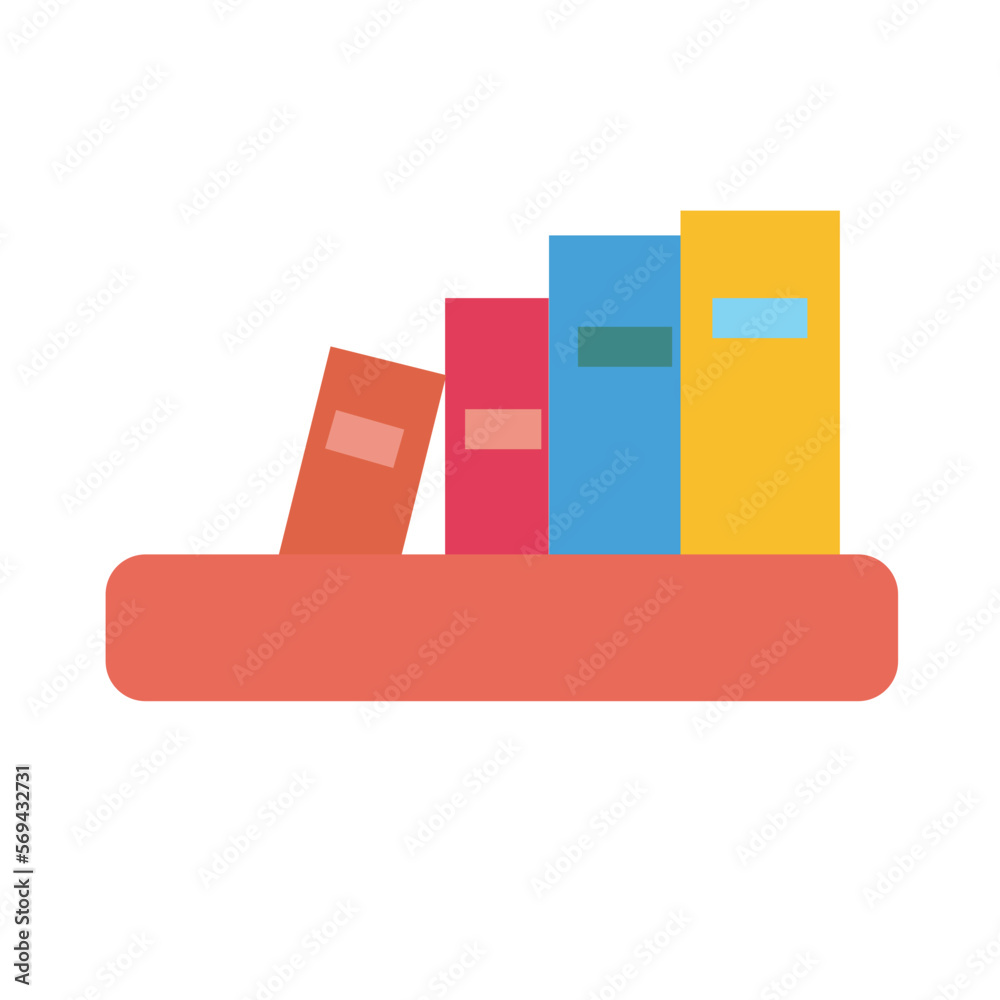 Bookshelf Flat Icon Bookshelf Flat Icon