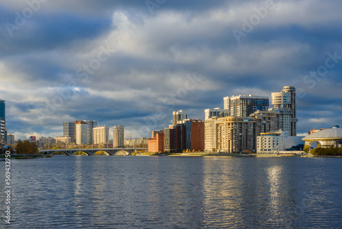 View of quay wharf embankment Yekaterinburg City.