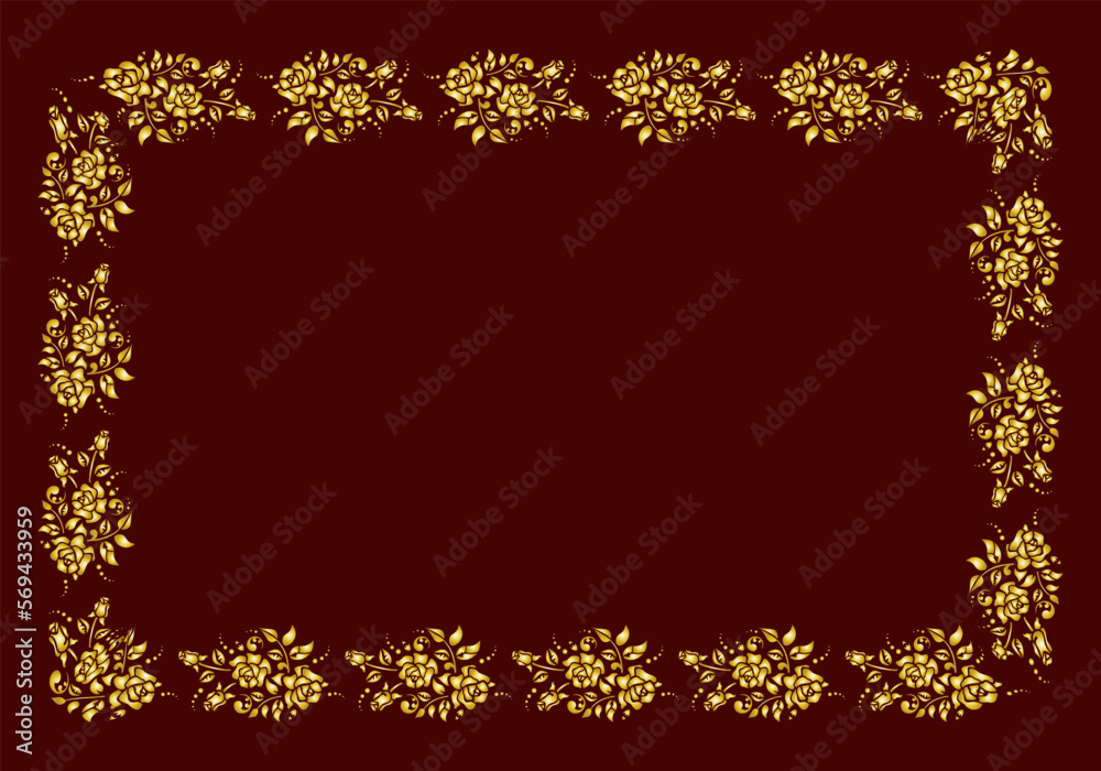 Golden collection, floral ornament, art decor style for wedding invitations,
luxury templates, decorative patterns and postcards.