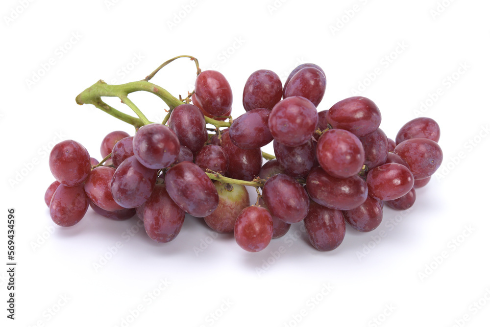 Fototapeta premium Ripe red grape. Bunch of red grape isolated on white background.