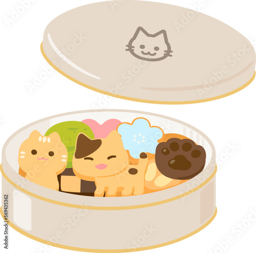猫モチーフのクッキー缶