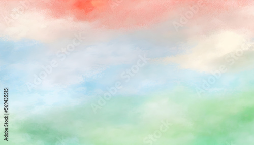 Light-Red Light-Green Light-Blue Abstract Watercolor Background with Sky Texture Effect