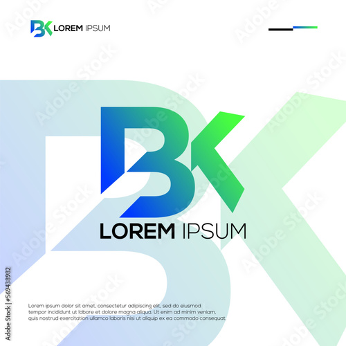Modern Initials BK Logo Design Ideas