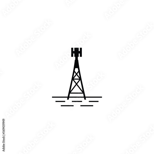 telecommunication tower flat design logo