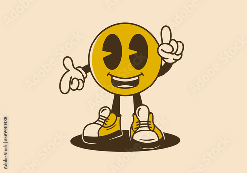 mascot character illustration of an happy emoticon