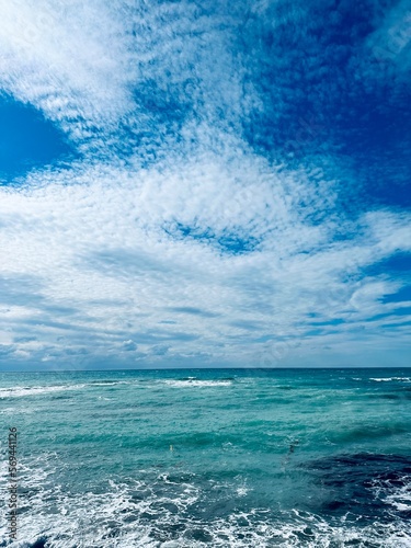 Picturesque view of dramatic sea and sky