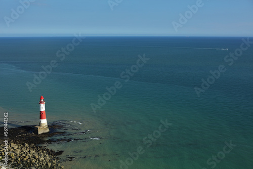 Beachy Head Lighthouse, Seven Sisters area, East Sussex, England, United Kingdom