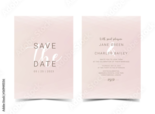 Wedding invitation, template card design, vector illustration