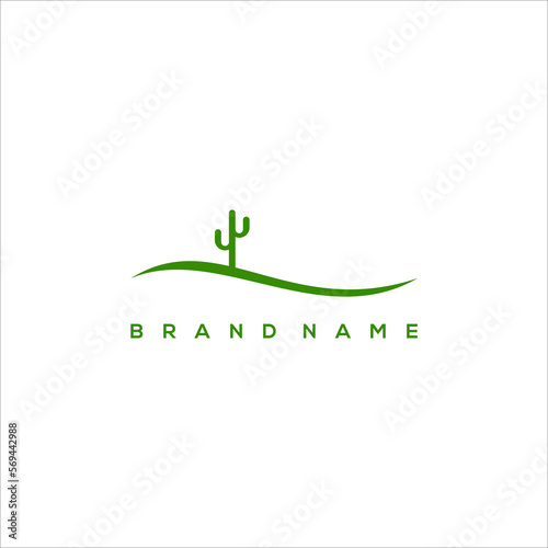 Cactus and desert Logo Vector Template
