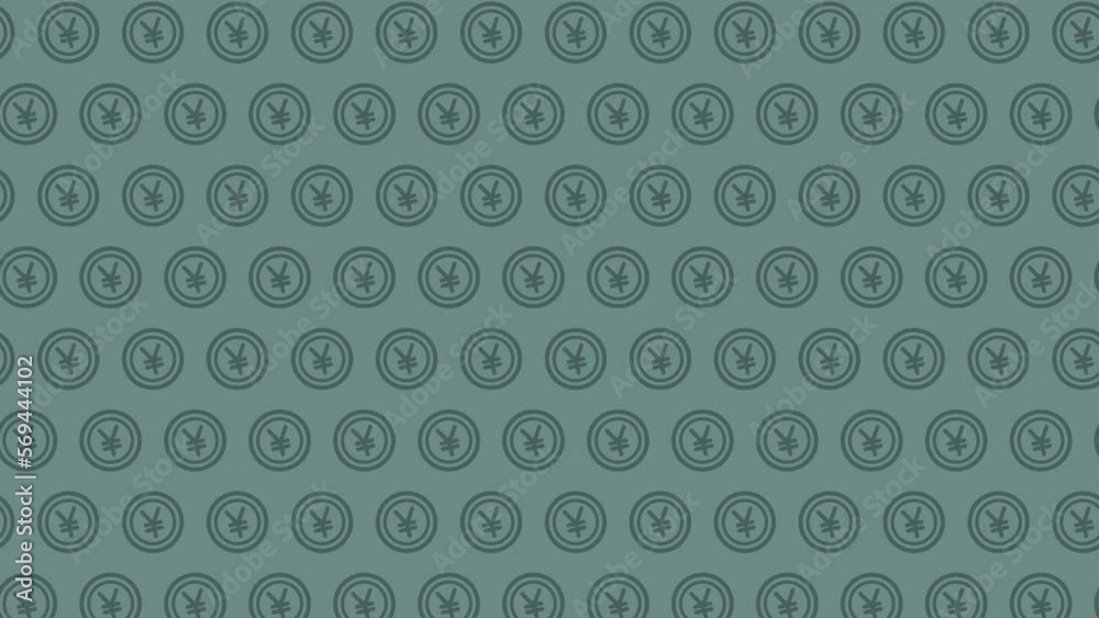 Japanese Coin Background Animation(dull green Japanese Coin Background Animation(dull green