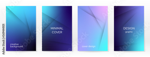 Minimal Poster. Pastel Soft. Blue Gradient Set.