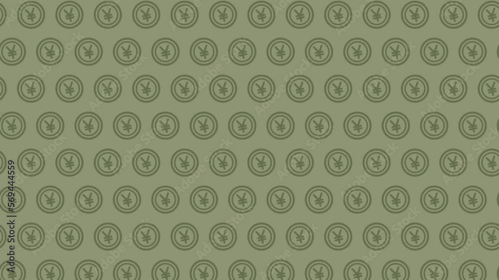 Japanese Coin Background Animation(dull yellow Japanese Coin Background Animation(dull yellow