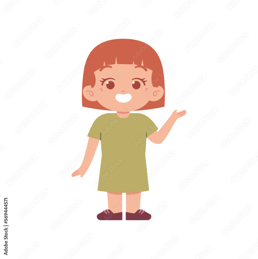 Little Girl character. Elementary School Kids Wearing Uniform Illustration Little Girl character. Elementary School Kids Wearing Uniform Illustration