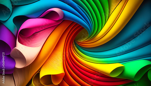 abstract colorful background with waves, Generative AI photo