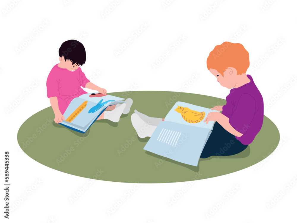 Students Learning Together in illustration graphic vector Students Learning Together in illustration graphic vector