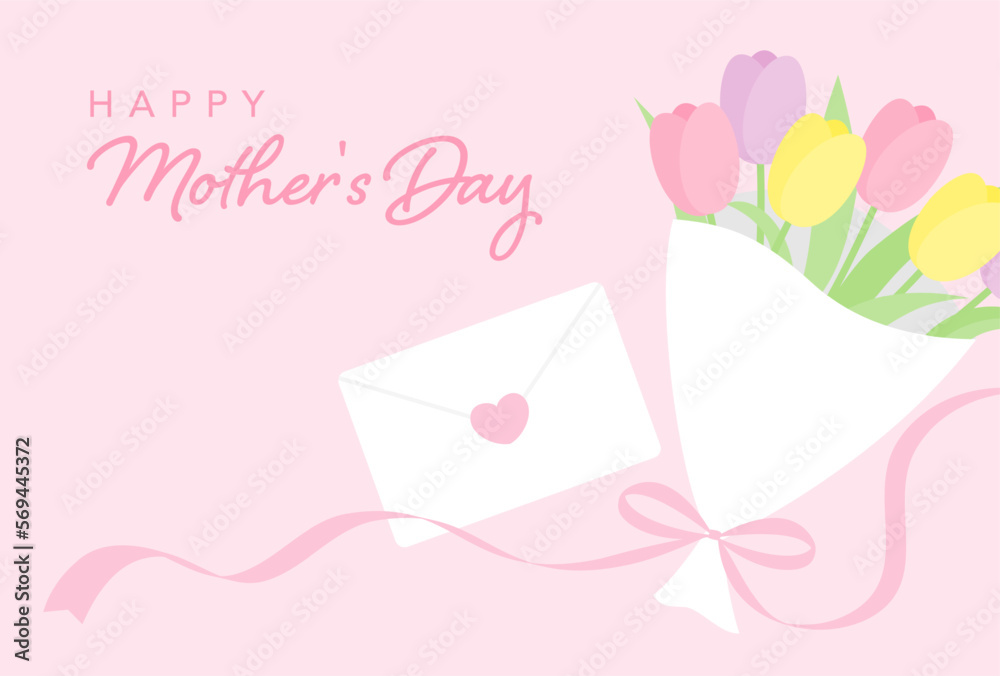 vector background with a bouquet of tulips and a letter for banners, cards, flyers, social media wallpapers, etc. vector background with a bouquet of tulips and a letter for banners, cards, flyers, social media wallpapers, etc.