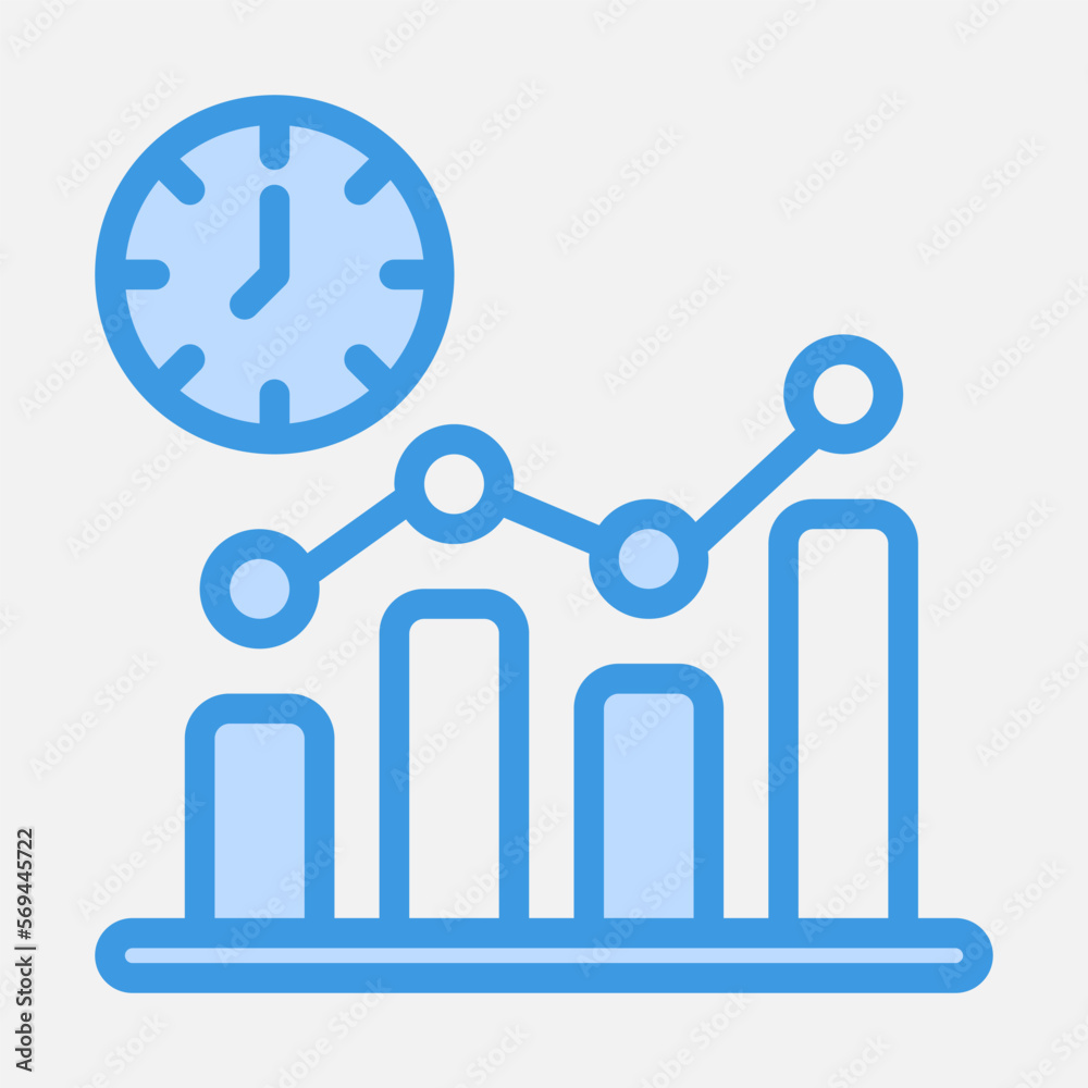 Efficiency time icon in blue style, use for website mobile app presentation