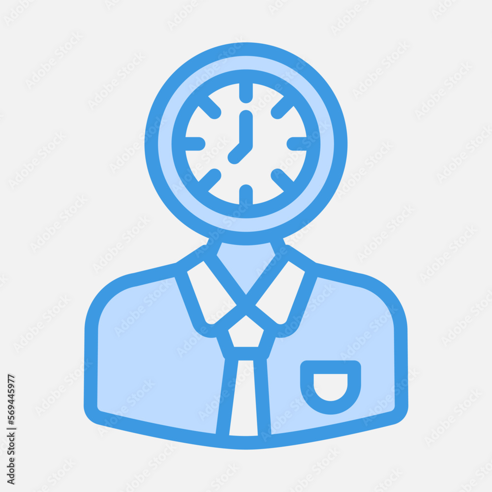 Time management icon in blue style, use for website mobile app presentation Time management icon in blue style, use for website mobile app presentation