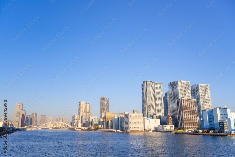 Fototapeta premium 東京竹芝桟橋から見た夕景