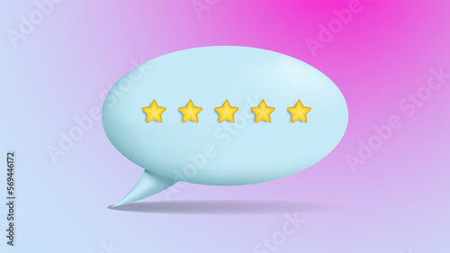Five star feedback, costumer review concept with god or bad rating. vector illustration 3d style.