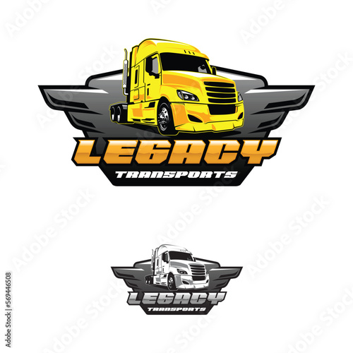 Trucking company logo design. This design suits trucking, freight, cargo, truck club, etc.