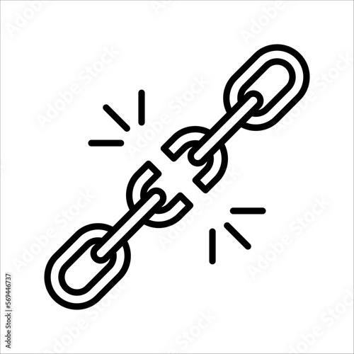 hyperlink icon, A broken link or broken seo backlink vector illustration on white background