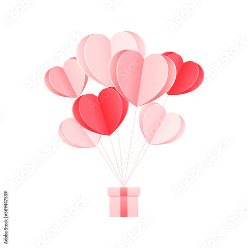 gift box with balloons