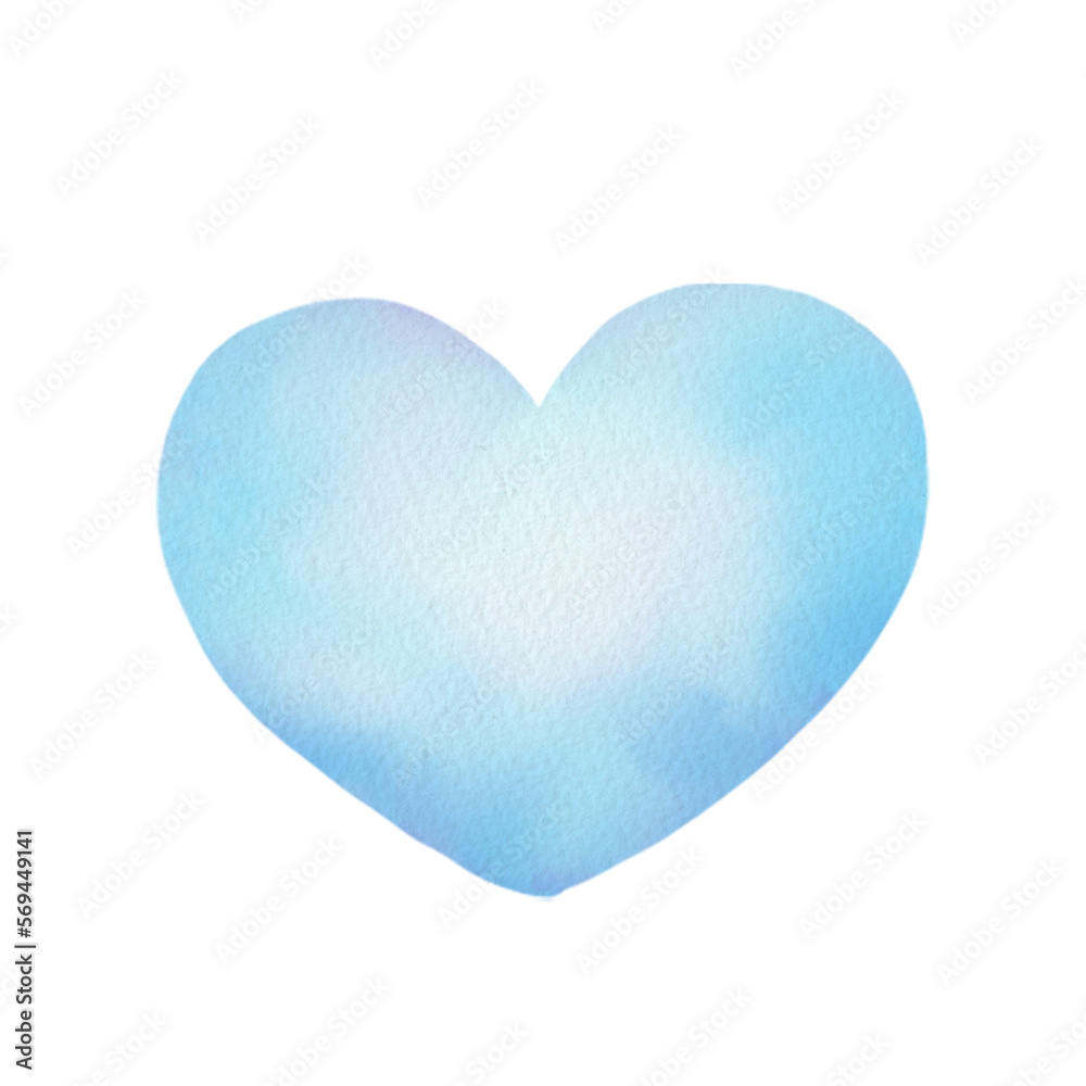 watercolor blue heart