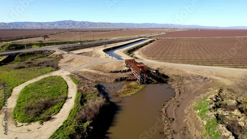 irrigation canal off the san joaquin river near modesto california photo