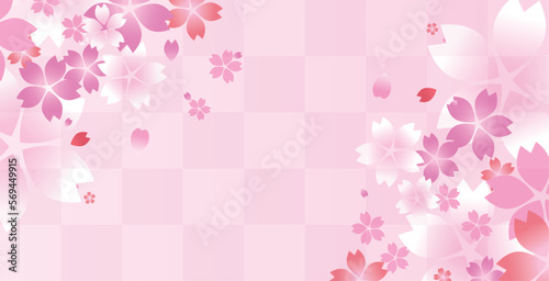 桜　春　花びら　フレーム枠
