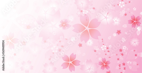 桜　春　花びら　フレーム枠
