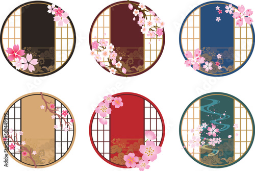 桜　春　花びら　和風　背景