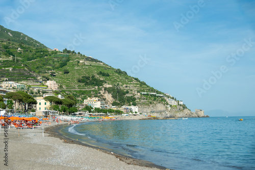View of the coast of the Tyrrhenian Sea from Maiori, Amalfi Coast, Campania, Italy
