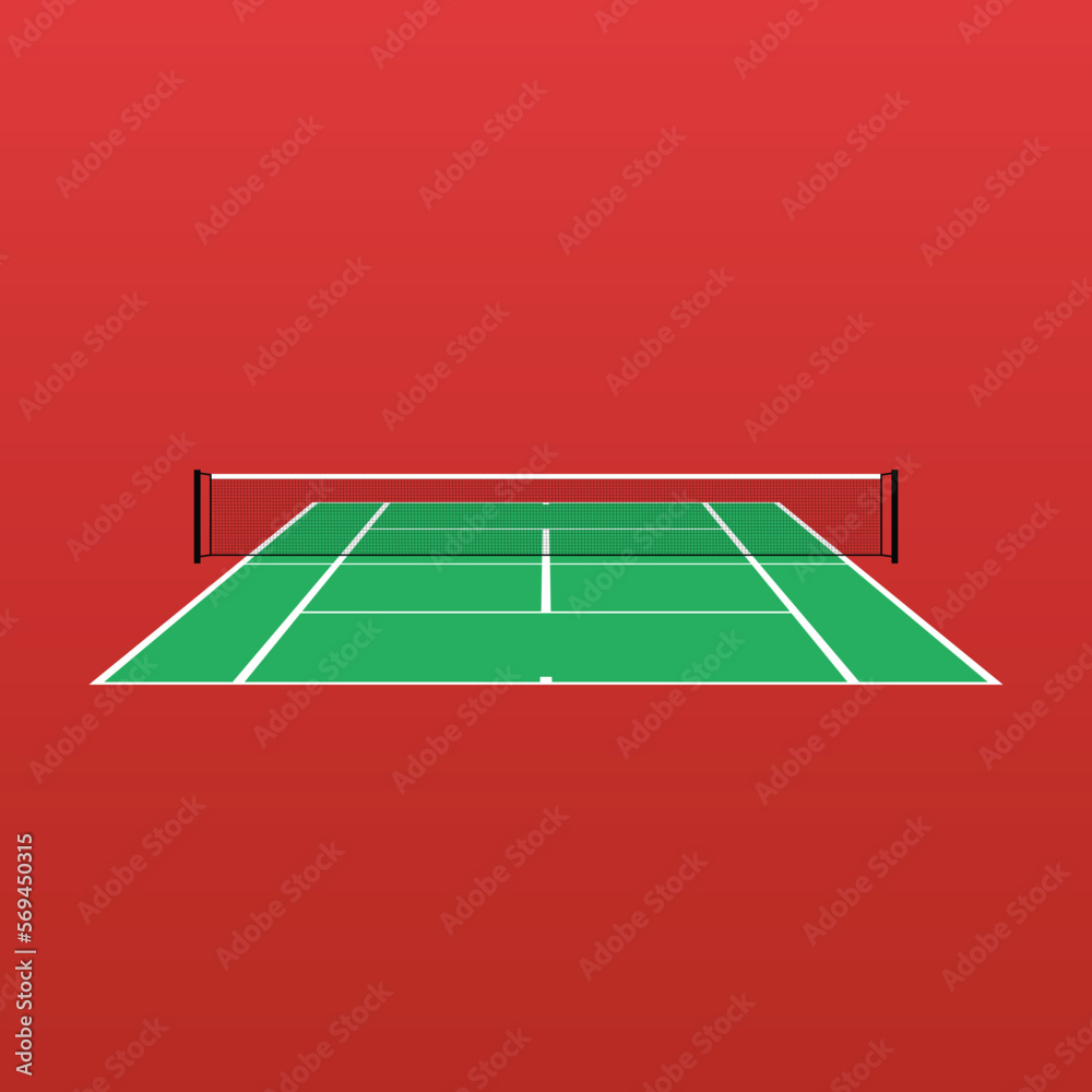 3d tennis court vector graphics