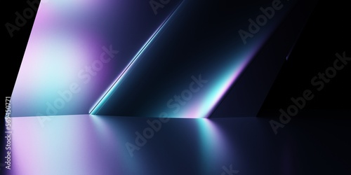 Fototapeta Naklejka Na Ścianę i Meble -  3d rendering of purple and blue abstract geometric background. Scene for advertising, technology, showcase, banner, game, sport, cosmetic, business, metaverse. Sci-Fi Illustration. Product display