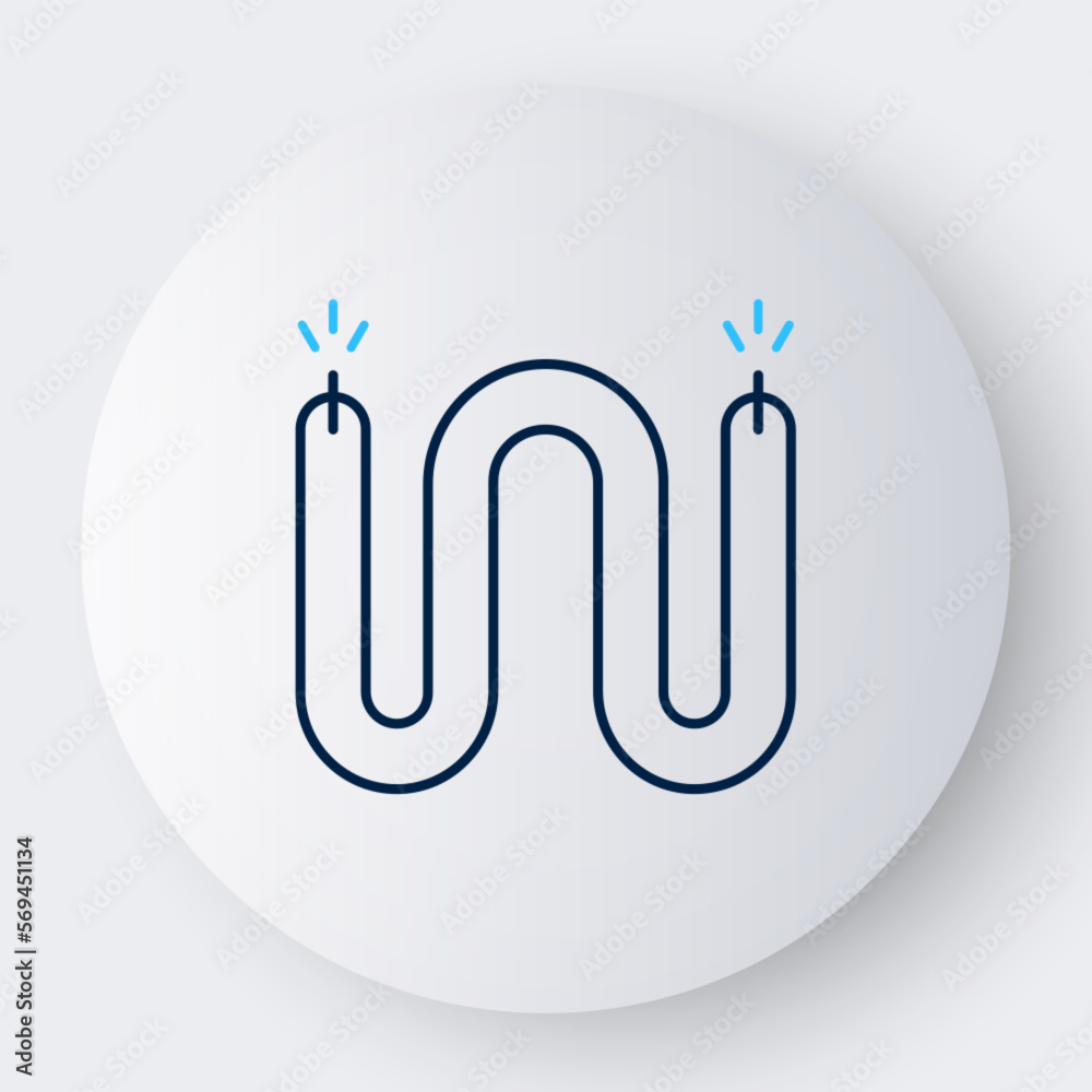 Line Electric cable icon isolated on white background. Electrical wire. Colorful outline concept. Vector Line Electric cable icon isolated on white background. Electrical wire. Colorful outline concept. Vector