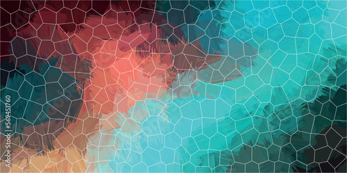 abstract brush stroke blended blue military green mustard red effect gradient mosaic background digital illustration