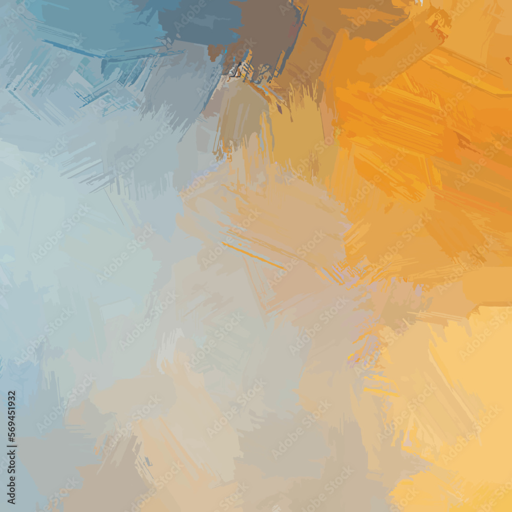 abstract brush stroke blended turquoise sea blue mustard beige grunge effect gradient mosaic background digital illustration