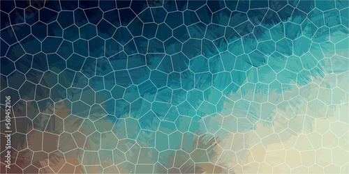 abstract brush stroke blended turquoise sea blue military green beige grunge effect gradient mosaic background digital illustration