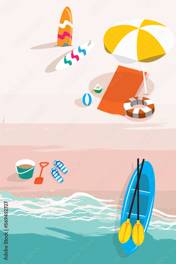 illustration of a beach