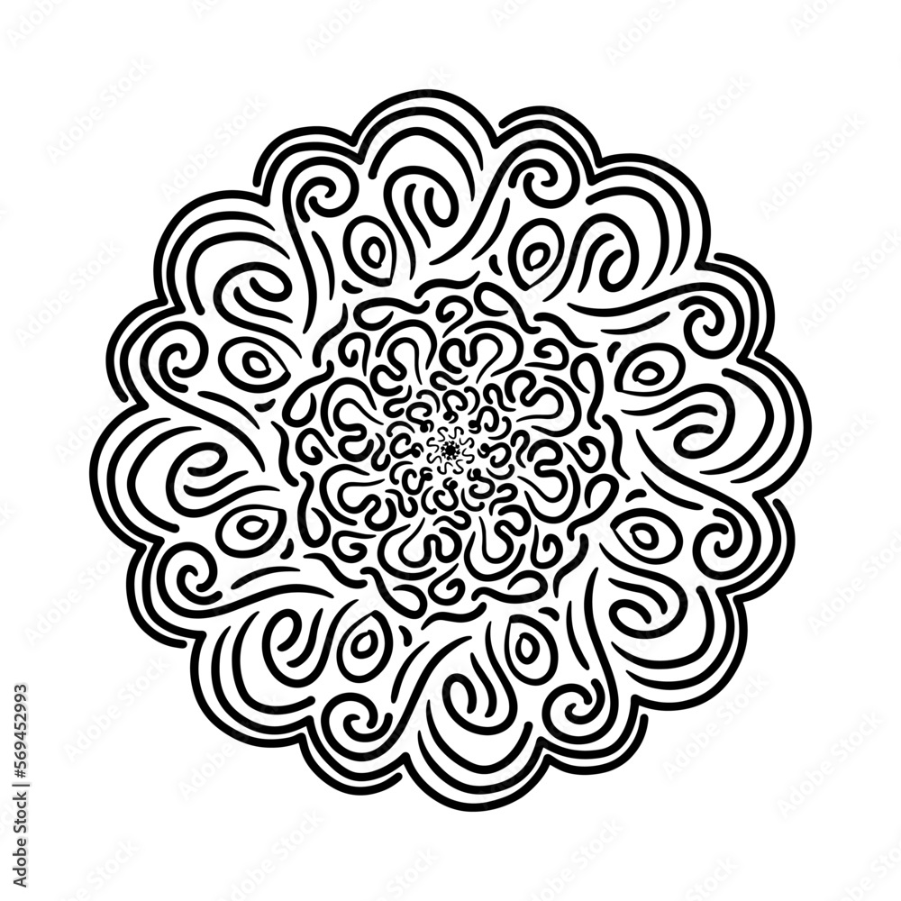 Circular pattern, Mandala. Decorative hand drawn ornament in ethnic oriental style. Vector illustration. Circular pattern, Mandala. Decorative hand drawn ornament in ethnic oriental style. Vector illustration.