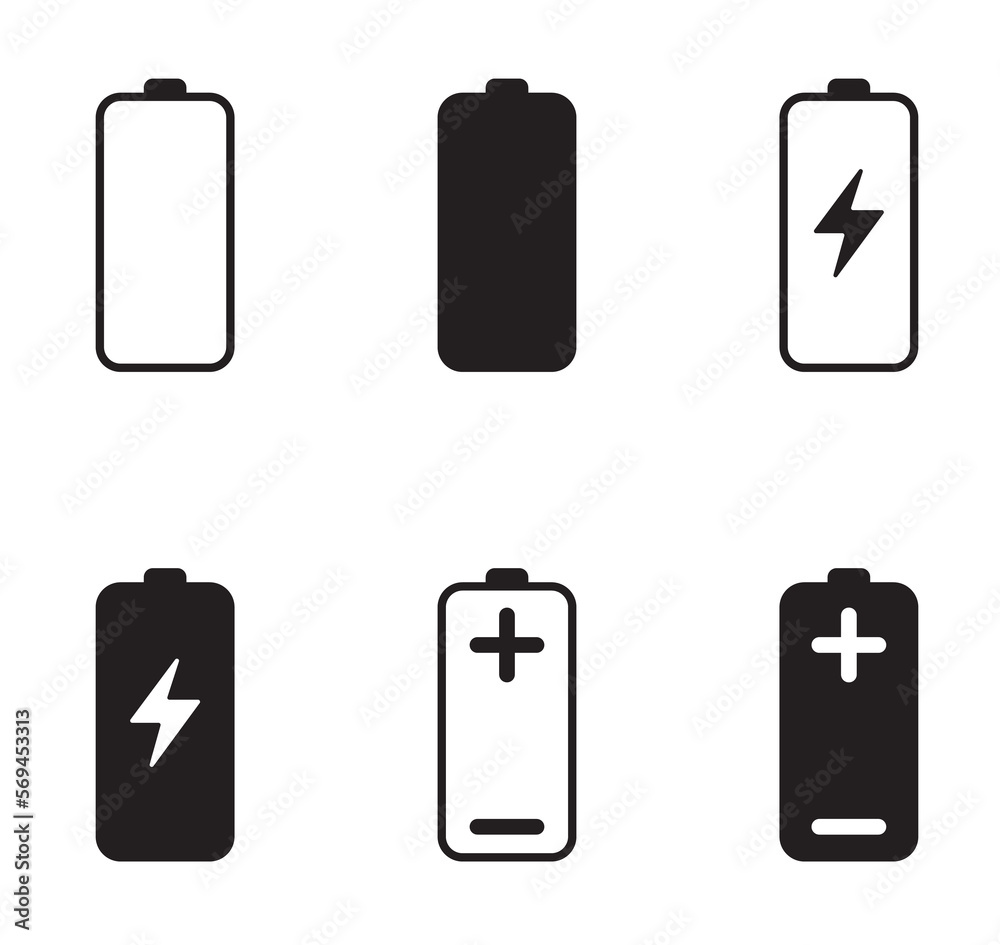 Battery charge icon. Set of battery charge indicator icons. Battery charge icon. Set of battery charge indicator icons.