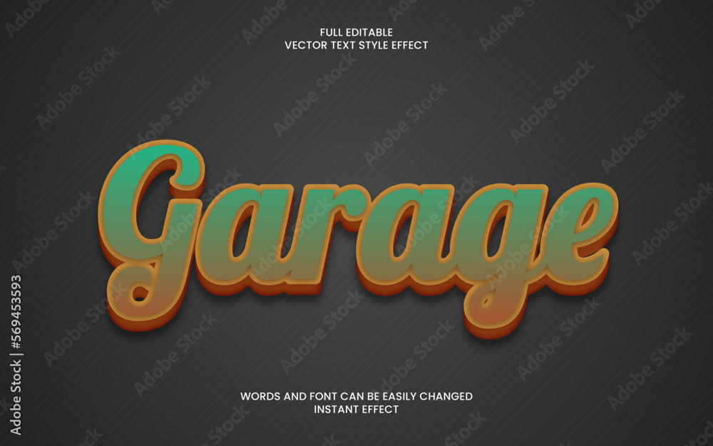 Fototapeta premium Garage Text Effect 