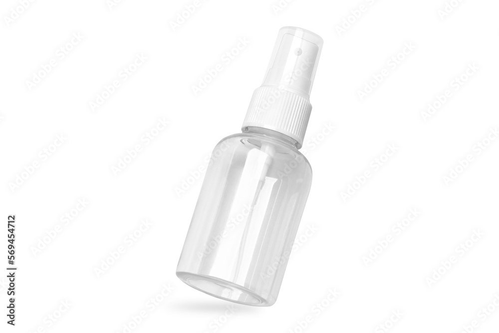 Blank empty transparent clear plastic Spray cosmetic bottle, Antiseptic gel isolated on white background. Antibacterial sanitizer mockup. Sanitizer bottle.3d rendering.medical bottle. Blank empty transparent clear plastic Spray cosmetic bottle, Antiseptic gel isolated on white background. Antibacterial sanitizer mockup. Sanitizer bottle.3d rendering.medical bottle.