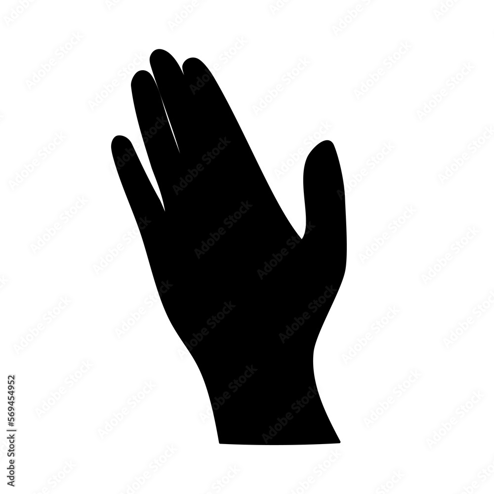 Obraz premium シンプルな左手 片手 ボディーパーツ シルエット