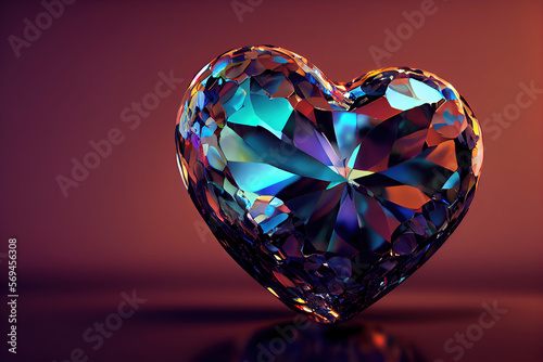 Cosmic valentine heart. AI generated.
